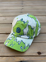Load image into Gallery viewer, Green x Blue Bleach &amp; Paint Distressed Dad Hat
