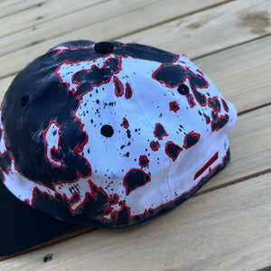 Red & Black Painted Dad Hat