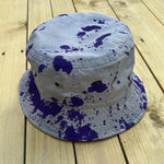 Load image into Gallery viewer, Gray x Purple Bleach &amp; Paint Bucket Hat
