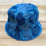 Load image into Gallery viewer, 3 Shades of Blue Denim Bucket Hat w/Pocket
