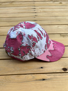 Pink & Gray Paint Splattered Dad Hat