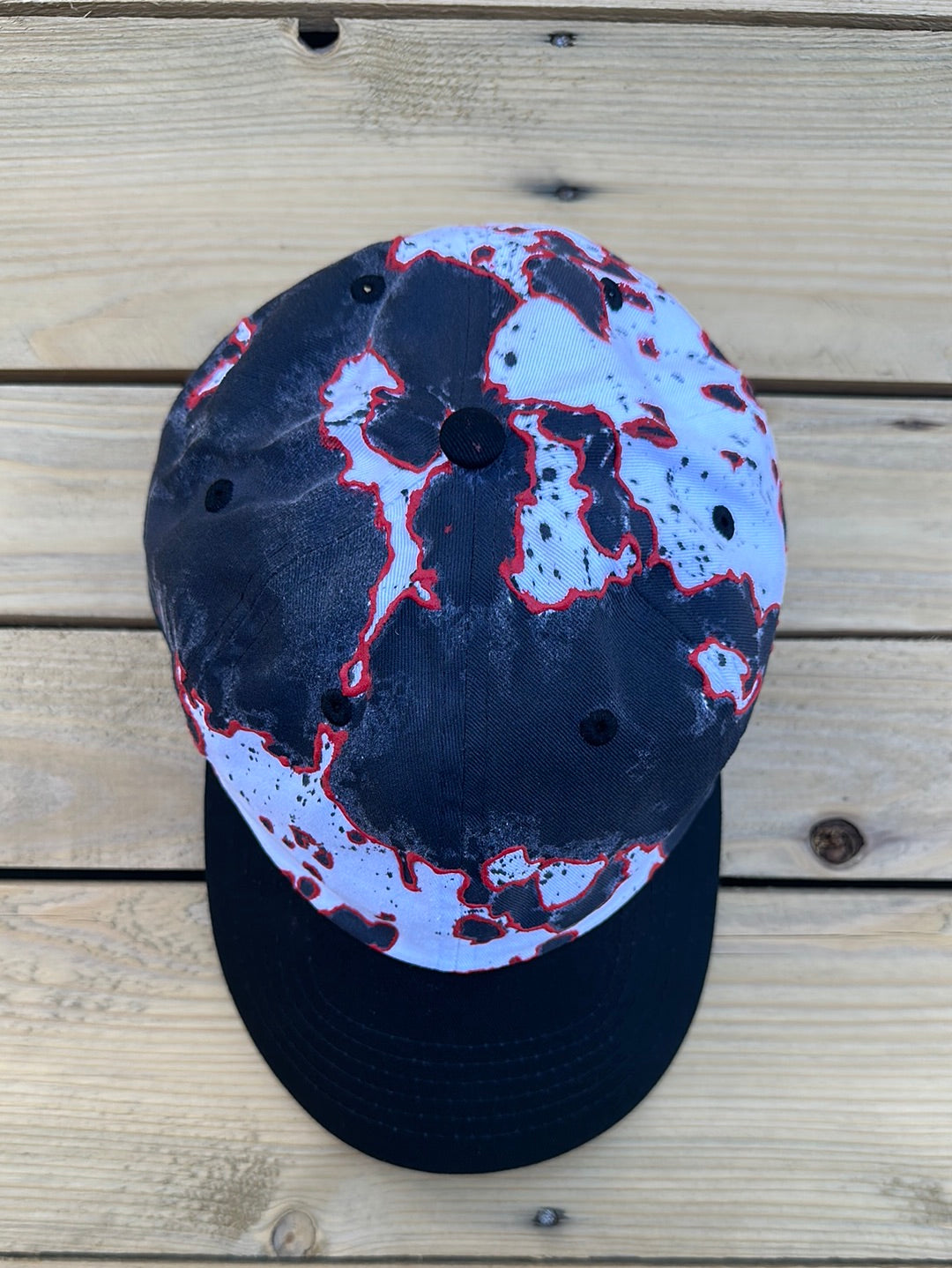 Red & Black Painted Dad Hat