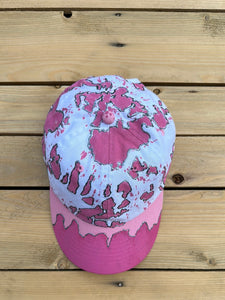 Pink & Gray Paint Splattered Dad Hat