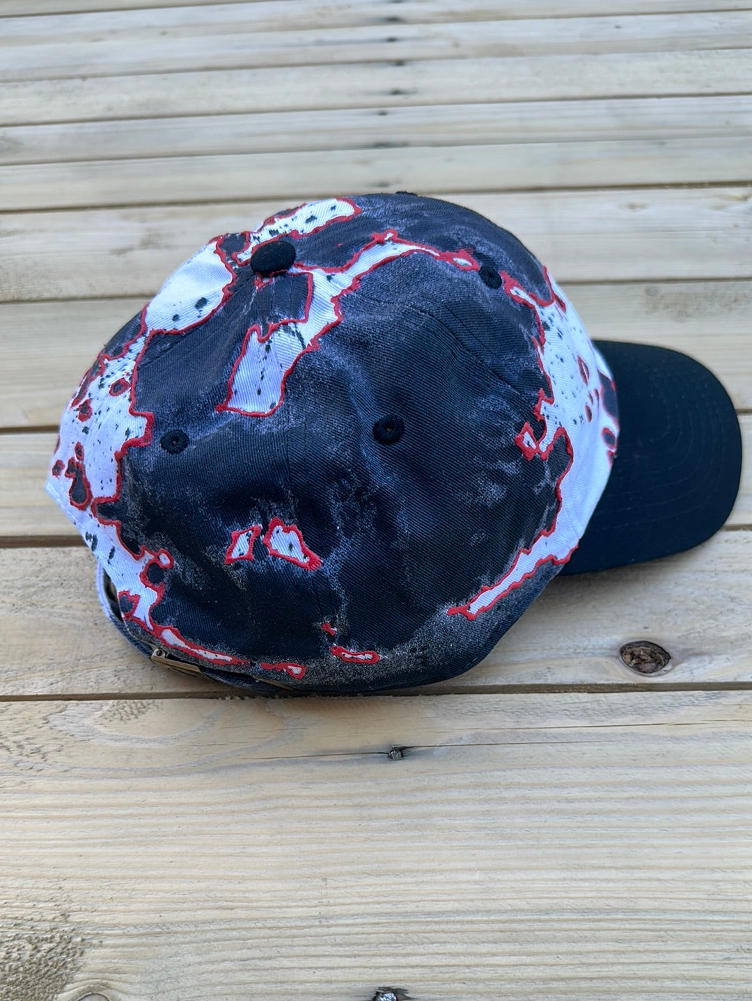 Red & Black Painted Dad Hat
