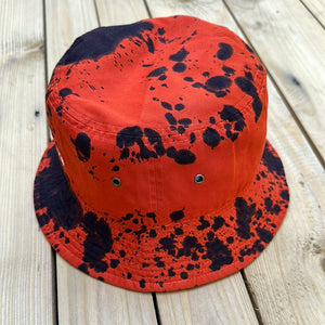 Orange x Navy Paint Splatter Bucket Hat