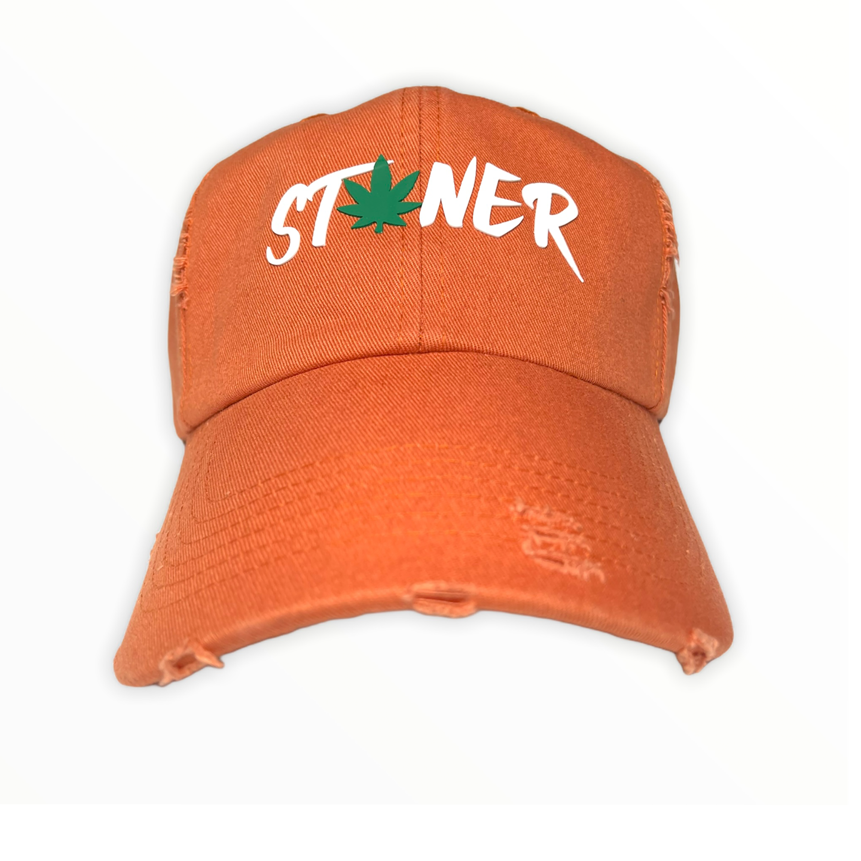 STONER DAD HAT(BURNT ORANGE/WHITE/GREEN)